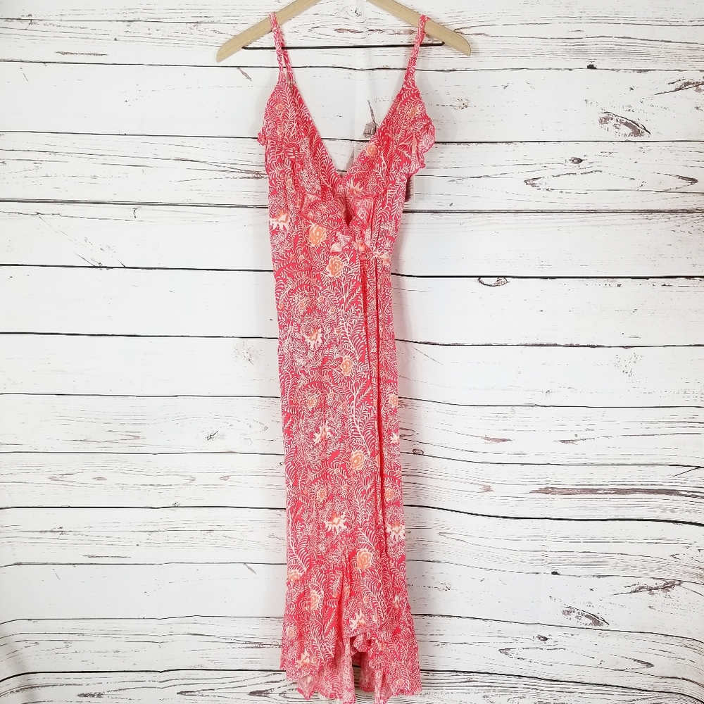Beachgold | Lotti Hibiscus Wrap Midi Dress NWT - Picture 2 of 5